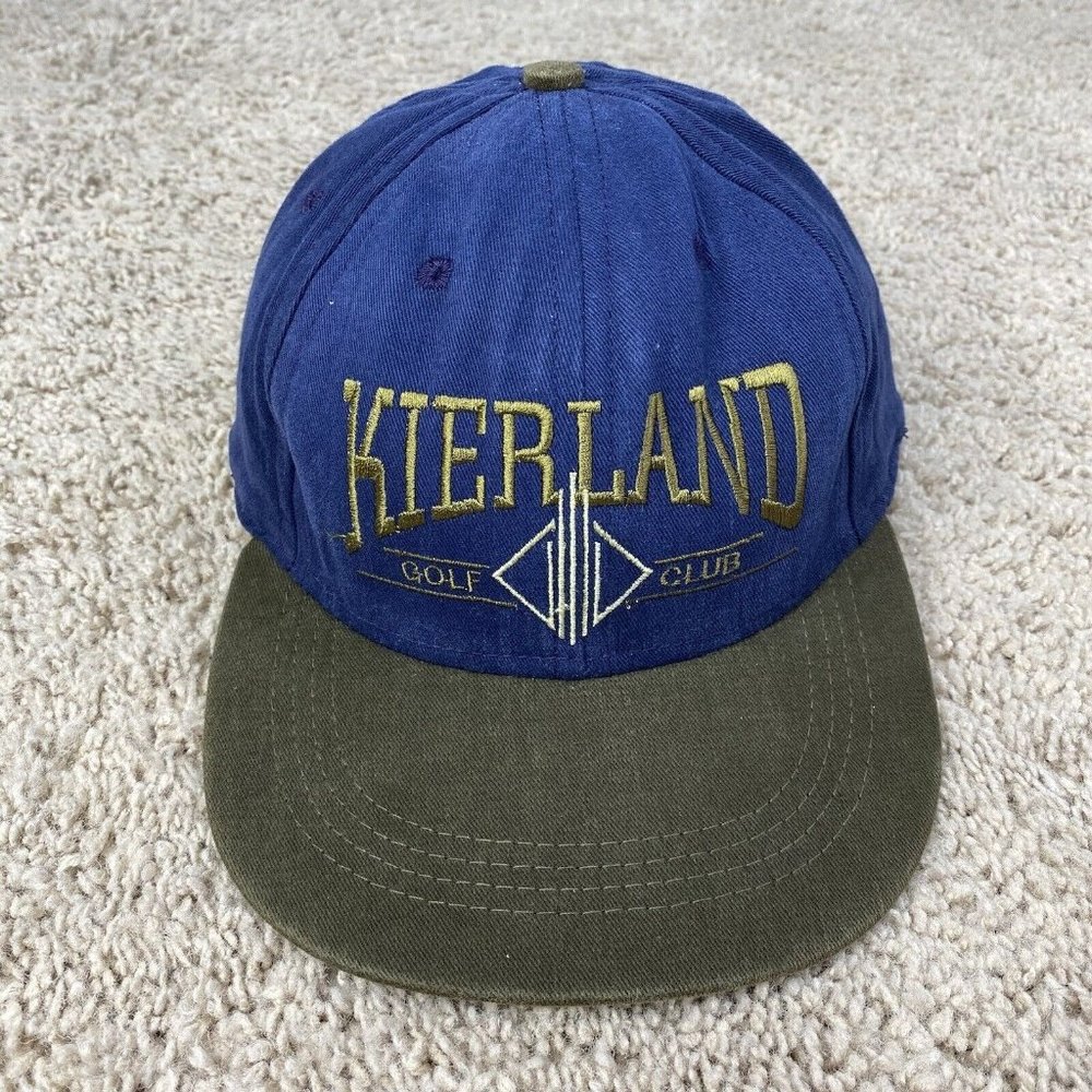 Kierland Golf‎ Club Hat Imperial Headwear Blue Olive Leather Strapback Cap - USA